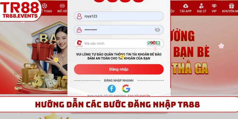 Hướng dẫn các bước đăng nhập TR88